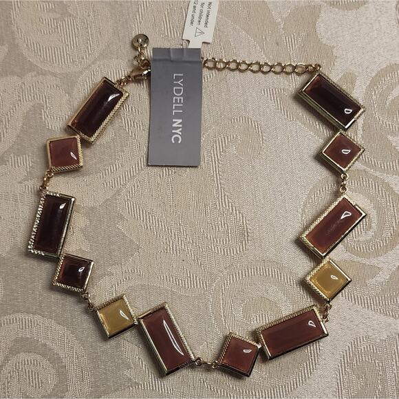 LYDELL NYC VINTAGE 1980s MULTICOLOR GEOMETRIC STATEMENT NECKLACE NEW - Picture 13 of 14